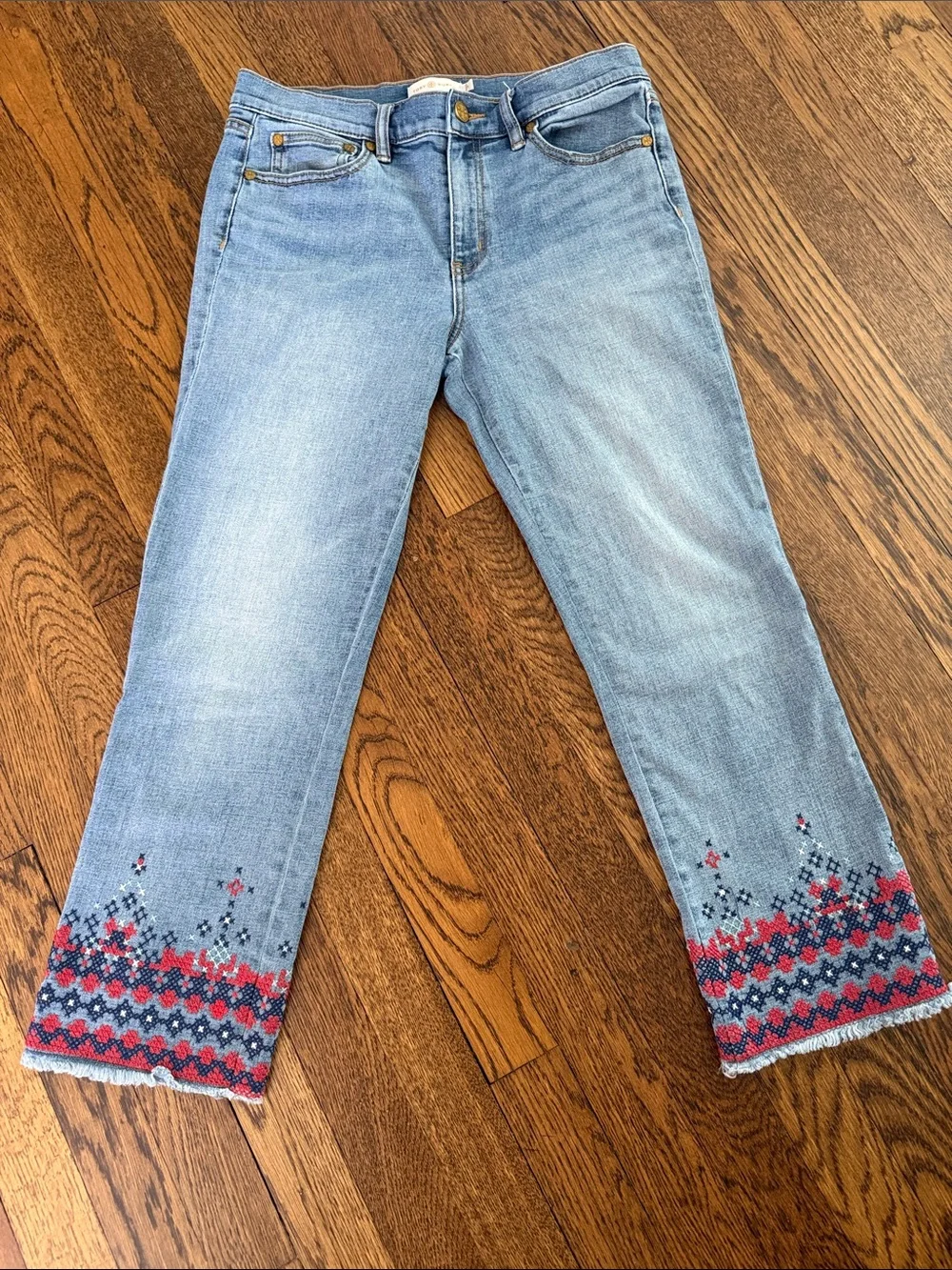 TORY BURCH GORGEOUS EMBROIDERED JEANS